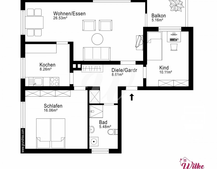 Geräumige 3-Zimmer-Wohnung zur freien Gestaltung nach Ihrem Geschmack in Herne-Süd Bild 8