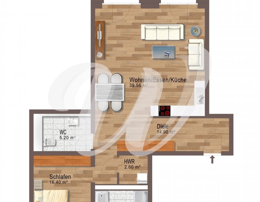 Sonnenverwöhnte 2-Zimmer-Wohnung mit Skyline-Blick Bild 15